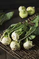 Raw Organic Green Kohlrabi