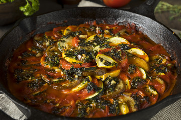 Homemade Ratatoulle with Eggplant and Tomato