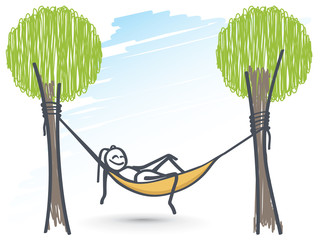 Ant resting between two trees