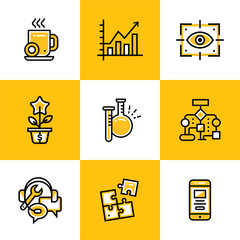 Vector collection of line icons for new business. High quality icons suitable for mobile apps, websites and illustration