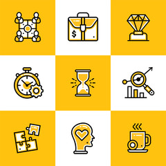 Vector collection of line icons for new business. High quality icons suitable for mobile apps, websites and illustration