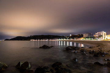 Atmospheric night, seaside of Catalonia Spain