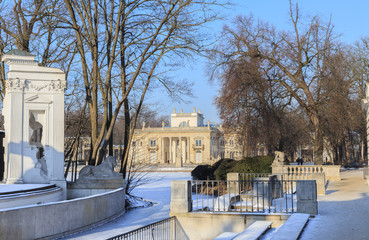 Fototapeta na wymiar Winter in Royal Lazienki (Baths) in Warsaw