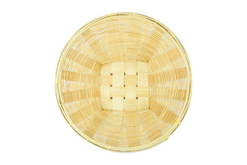 Basket bamboo isolated on white background.