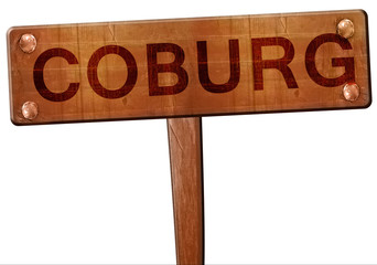 Coburg road sign, 3D rendering