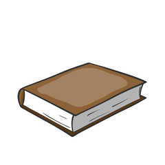 Cartoon brown book on white background. Vector graphics.

