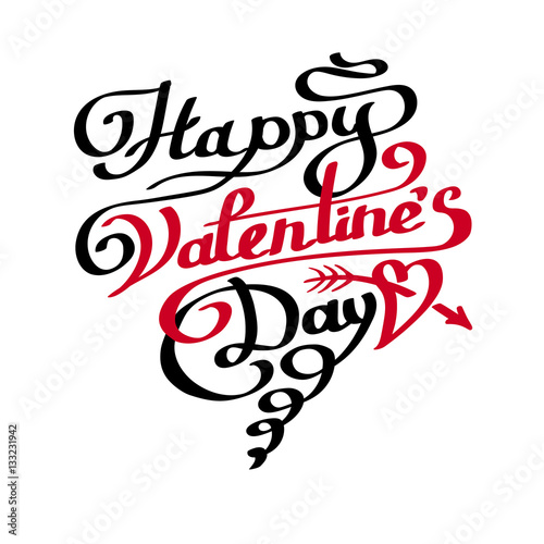 Happy valentine's day lettering text by volyk "Happy Valentines Day lettering in heart." Stock image and royalty-free