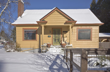 Snow covered house Gresham Oregon.