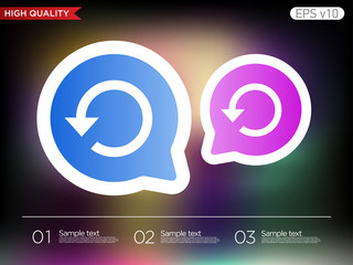 Colored icon or button of refresh symbol with background