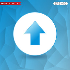 Colored icon or button of up arrow symbol with background