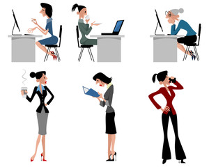 Six woman at work