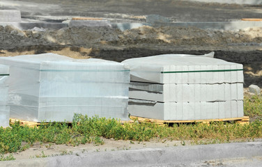 Naklejka premium Paving stone stack
