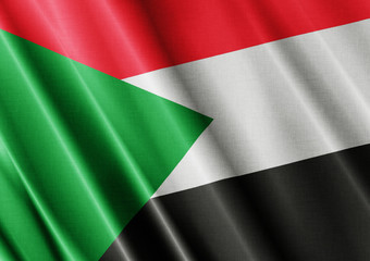 Sudan waving flag close