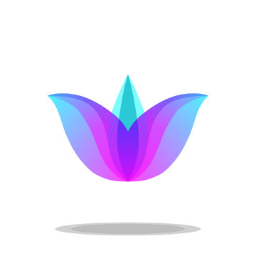 pink purple blue lotus transparent icon yoga eco emblem symbol v