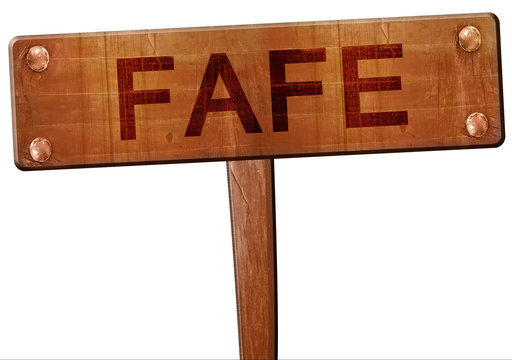 Fafe road sign, 3D rendering