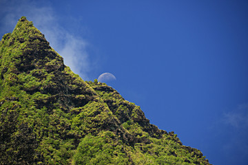 Moon Rising Over NaPali Peak