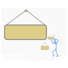 Man with board - vector  illustration