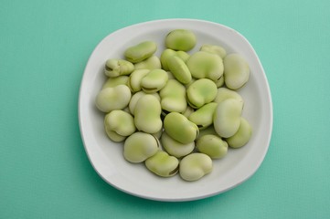 Broad beans on a plate