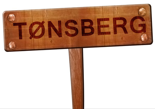 Tonsberg road sign, 3D rendering