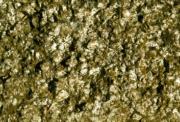 Old yellow stone texture with moss.