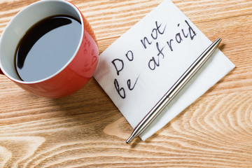 Romantic message written on napkin