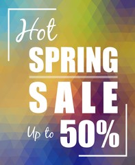 Hot Spring Sale over polygonal background