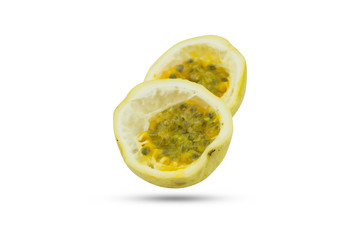 Passion fruit. Half isolated on white background