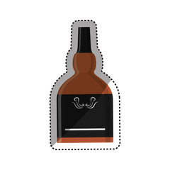 Whisky glass bottle icon vector illustration graphic design