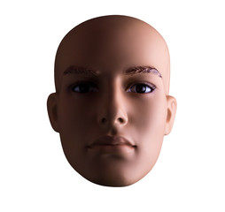 Men's mask on a white background, illuminated from one side. Isolated on a white background.