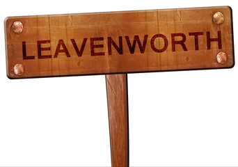 leavenworth road sign, 3D rendering