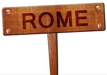 rome road sign, 3D rendering