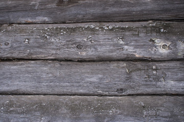 Background - old gray wall wooden frame. Country house.