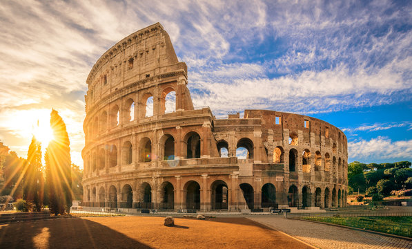 Fototapeta Colosseum at sunrise, Rome