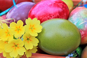 Easter eggs close up