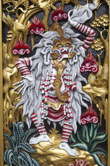 Balinese decoration in door