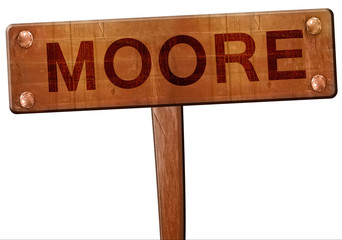 moore road sign, 3D rendering