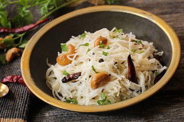 Curd (Yogurt ) vermicelli / Thayir Semiya - South Indian breakfast, selective focus