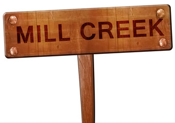 mill creek road sign, 3D rendering