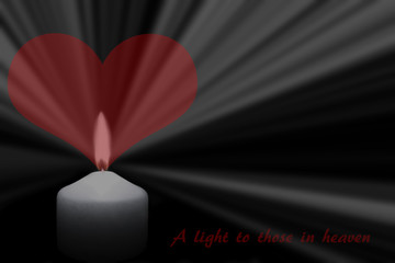 A bright candlelight with a heart