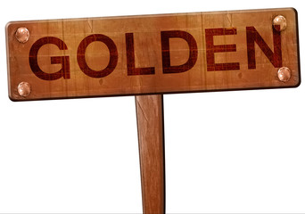 golden road sign, 3D rendering