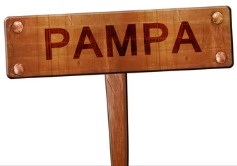 pampa road sign, 3D rendering