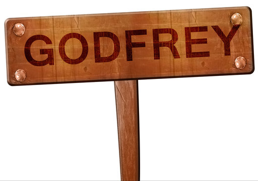 godfrey road sign, 3D rendering