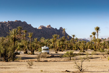 Motor home (RV) between Palmes in Tafraoute, Morocco