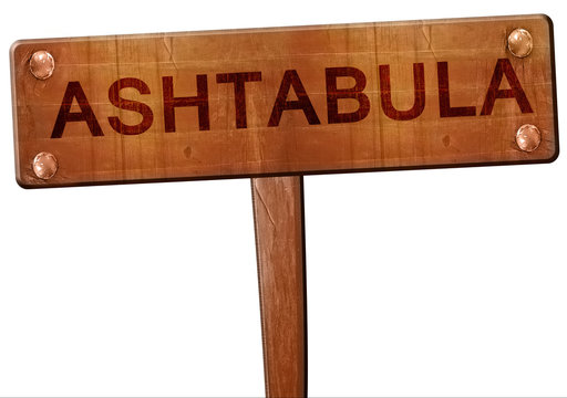 ashtabula road sign, 3D rendering
