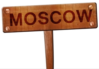 moscow road sign, 3D rendering