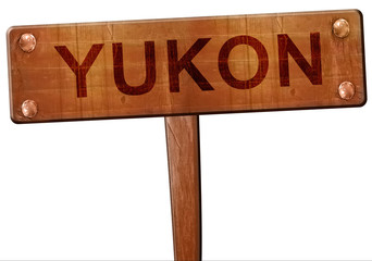 yukon road sign, 3D rendering