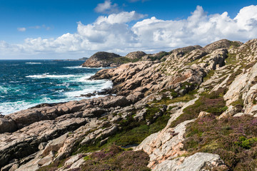 Fototapeta na wymiar Rocky coastline of Lindesnes at the most southern part of Norway