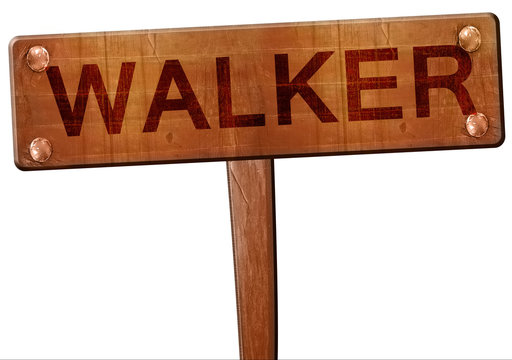 walker road sign, 3D rendering