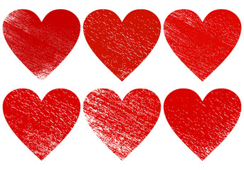 Red heart. Happy Valentine's Day greeting card. Geometric rumpled triangular polygonal origami style. Low poly design. Vector illustration on white background.