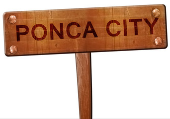 ponca city road sign, 3D rendering